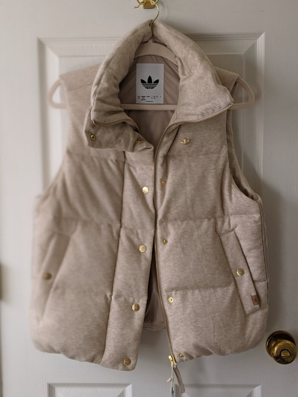 Adidas Originals Down Puffer Vest, Oversized – Women’s 2XS – Beige – NWT